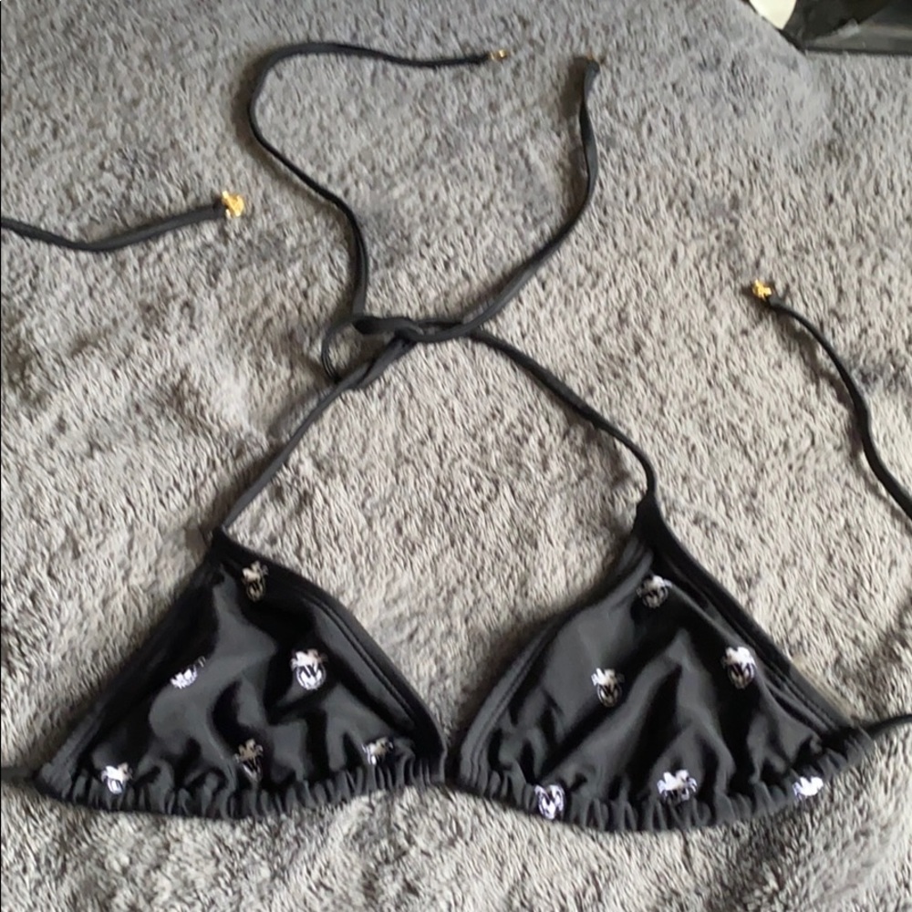 Triangle black bikini top